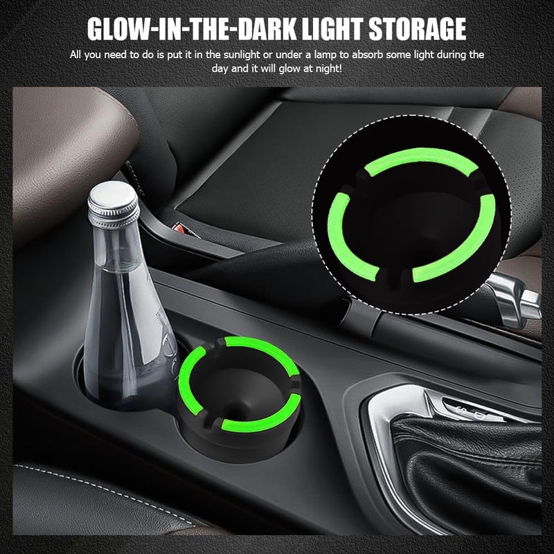 Lyxheth Glow in The Dark Ashtray, Car Ashtray, Cigarette Self-Extinguishing Car Cup Holder Ashtrays with Lid, Universal Portable Mini Vehicle Cigarette Trash Can Auto Accessories for Cars (Black) - Image 3
